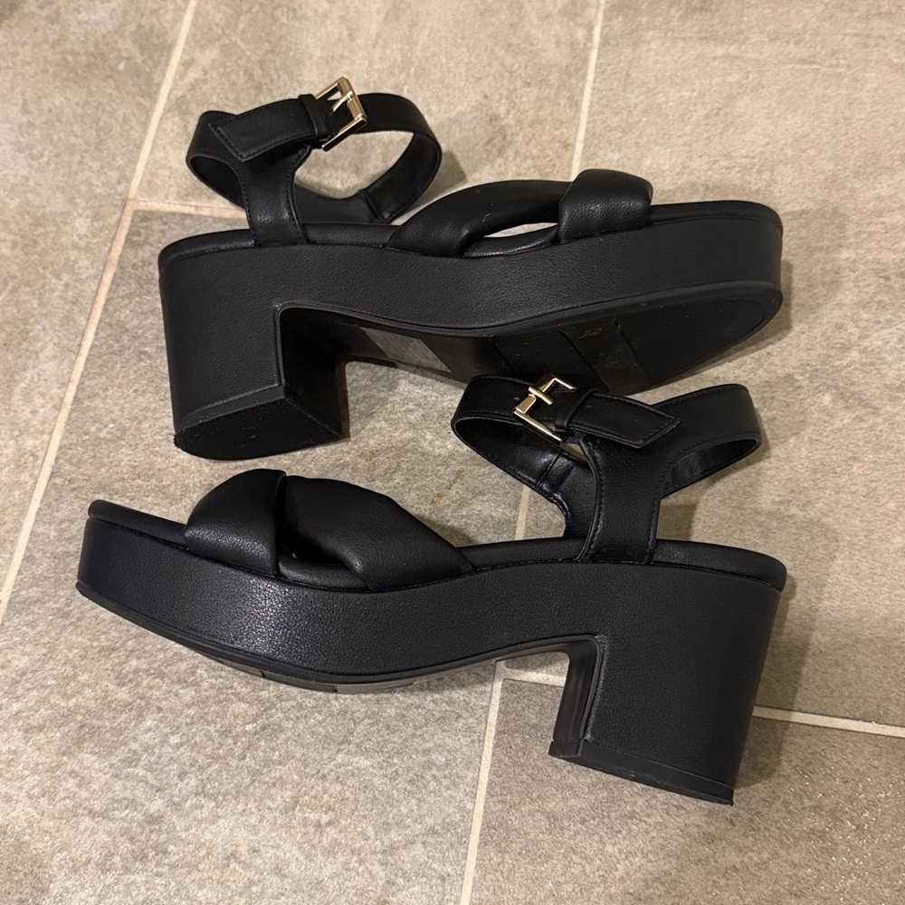 SO Chunky Sandals Quilted Bow Sandals Classic Sandals Women’s Block Heels 9M